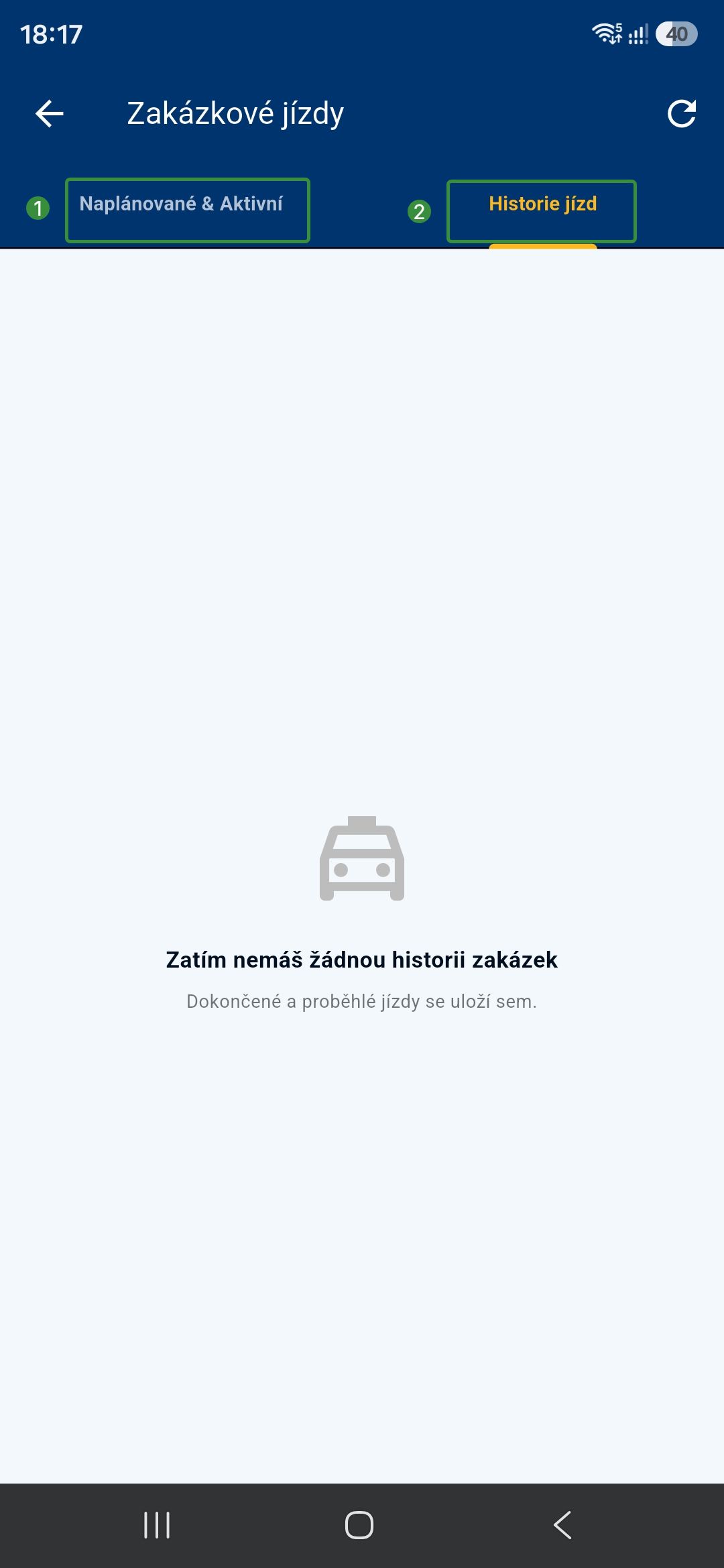 Zakazkové jízdy - historie jízd
