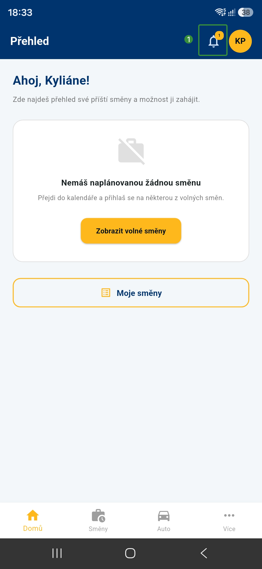 Zakazkové jízdy - notifikace v aplikaci